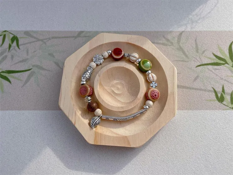 非金属陶瓷手链 新中式 国风 可爱 复古彩色 手工 气质高考毕业季