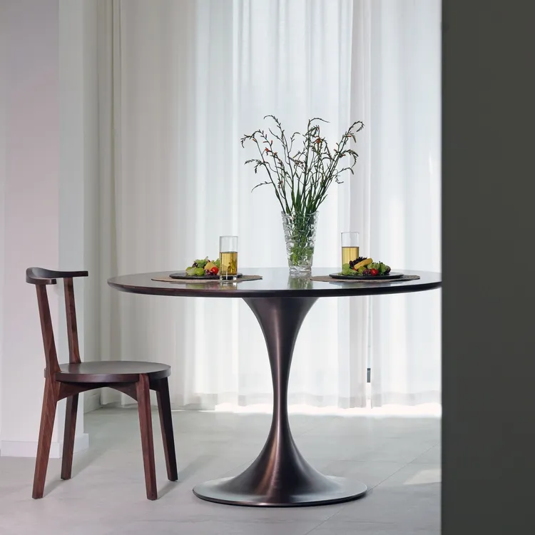有斐实木圆桌北美黑胡桃简约客厅圆桌餐厅圆形餐桌网红家具圆桌