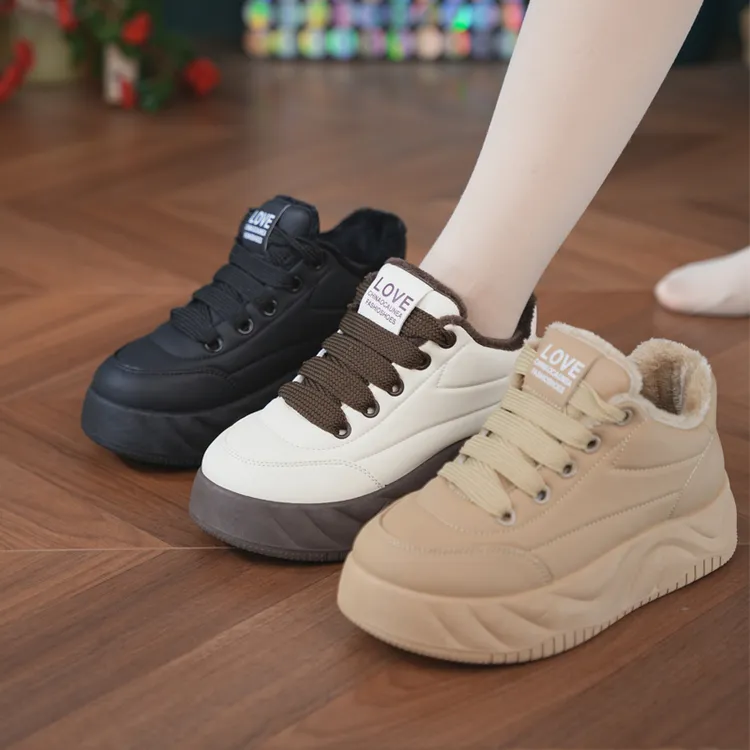 冬季加绒高帮小白鞋新款韩版时尚雪地靴休闲保暖防滑棉鞋夏季女鞋