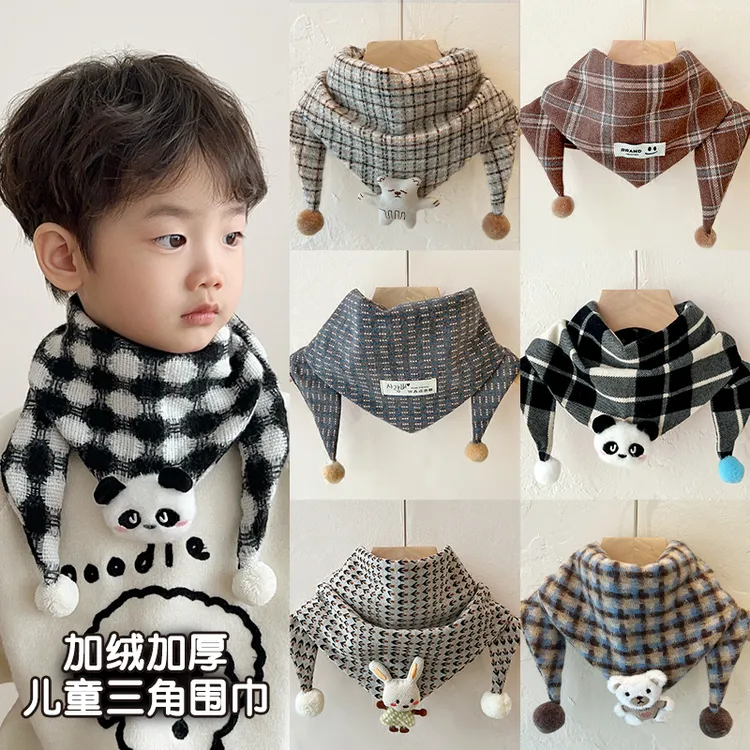 儿童围巾护颈男孩秋冬季保暖男女童三角巾宝宝围脖防风婴幼儿脖套