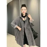 3881时尚秋季百搭新款大版潮流复古两口袋洋气衬衣