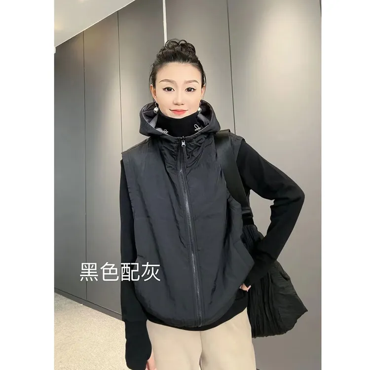 5059太谷省心穿搭时尚户外简约百搭休闲大版潮流双面穿夹棉马甲
