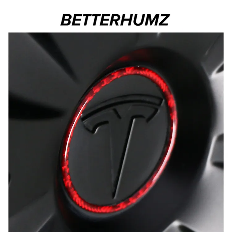 适用特斯拉model3Y碳纤维轮毂盖贴轮胎改装中心防尘装饰盖装配件