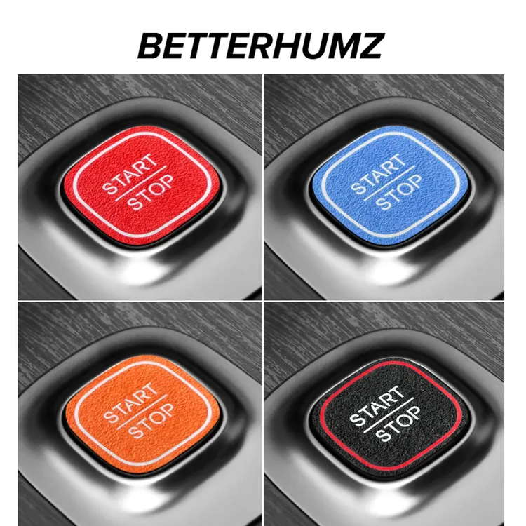 适用于小米SU7一键启动按键装饰贴改装件翻毛皮汽车内饰用品配件