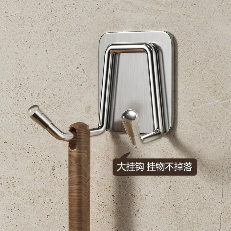强力挂钩免打孔不锈钢多用免钉挂钩粘贴挂勾挂重物厨房卫生间收纳