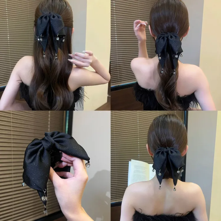 【一帘幽梦抓夹】双层蝴蝶显发量飘带懒人抓夹法式高级感复古发饰