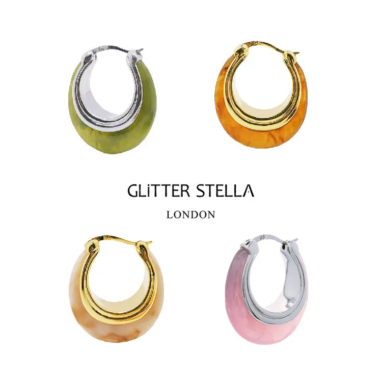 【小米专属】GLITTERSTELLA 铜合金树脂耳饰 欧美时尚气质 | 觅境多彩树脂耳环