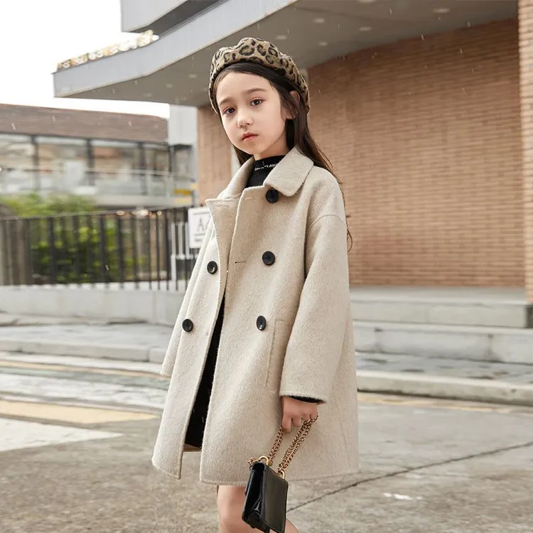 高端双面羊绒大衣女童2025新款冬装儿童呢子羊毛大童毛呢大衣