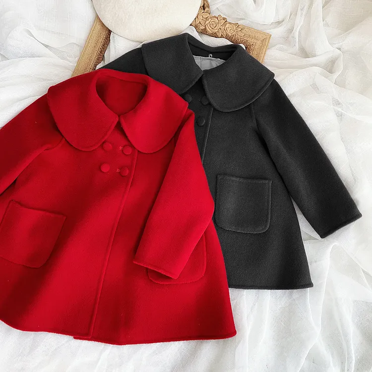 童绣正品双面羊绒大衣女童毛呢外套2025男童全羊毛羊绒大衣