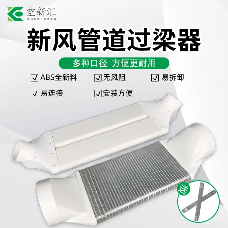 新风系统过梁器扁管道过梁免打孔低风阻新风75/110/160/200过梁器