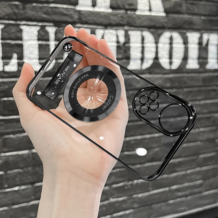 适用华为nova9系列高级感超薄电镀无边框磁吸贴电镀支架手机壳