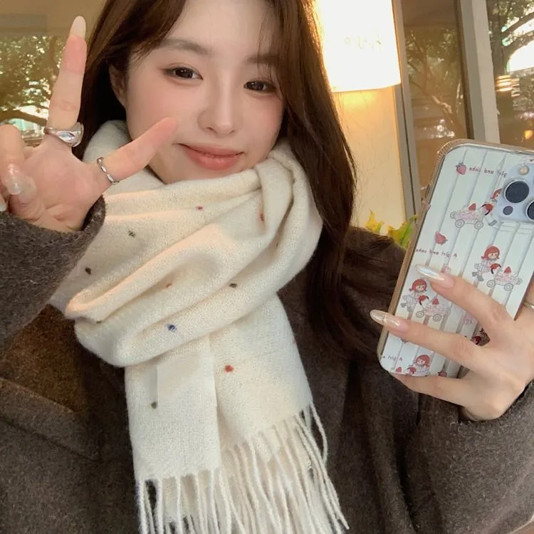 围巾女冬季2024新款保暖围脖护颈学生韩版百搭披肩高级感生日礼物
