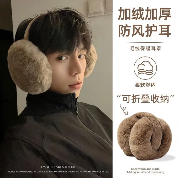 耳罩男冬季保暖加绒加厚后戴式耳套户外骑行防风防寒防冻护耳耳包