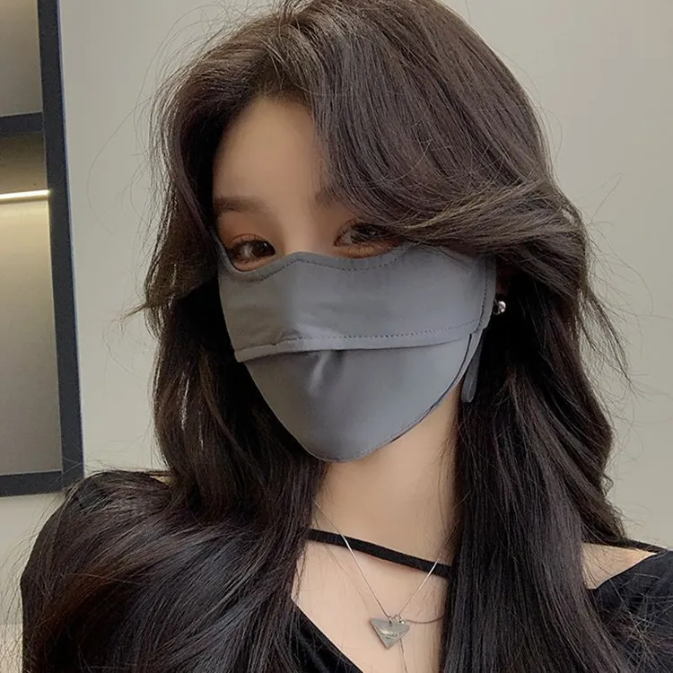 夏天冰丝防嗮口罩防紫外线过敏3d立体高护眼角透气显脸小遮阳面罩