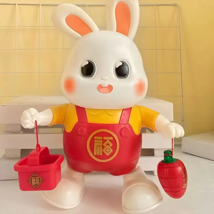 电动跳舞小福兔玩具婴儿练习抬头翻身学爬声会动男女孩儿童节礼物