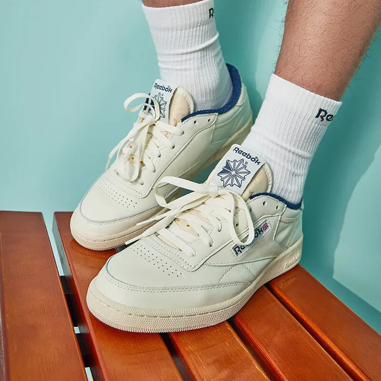 Reebok锐步官方女CLUB C VINTAGE棉花糖休闲板鞋小白鞋100007794