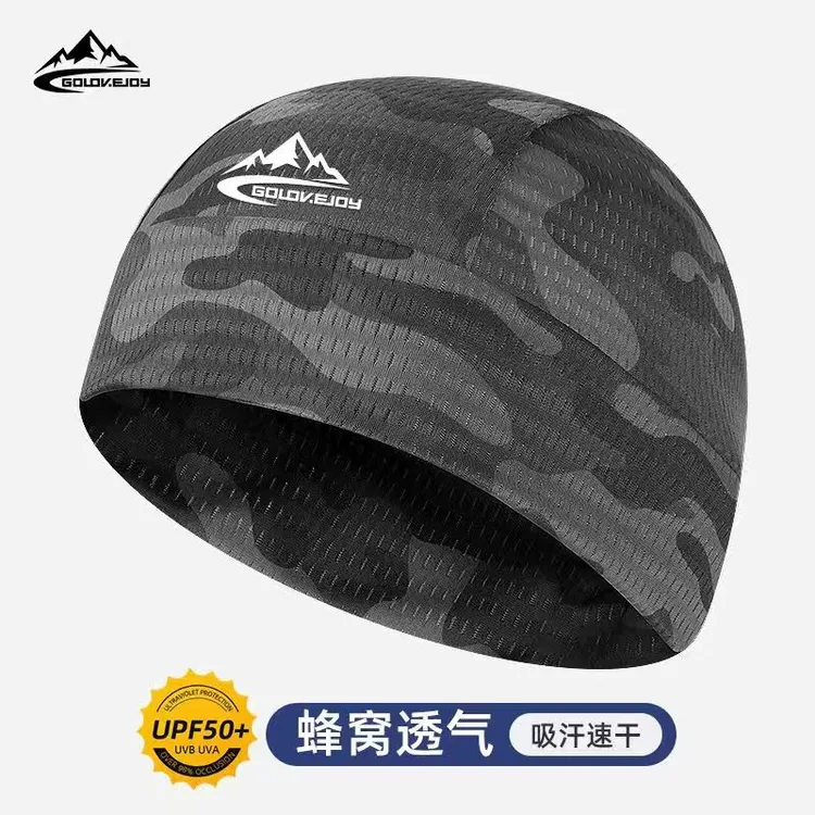 速干帽男冰丝防晒头盔帽面罩骑行小帽摩托车头盔头套瓜皮帽头巾