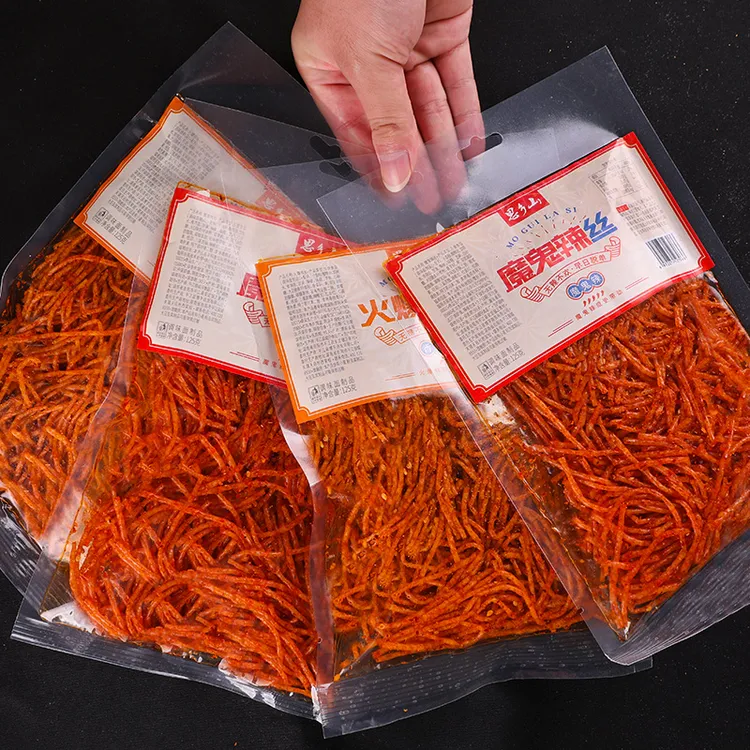 【思乡山】火爆辣丝125g*4包魔鬼辣丝变态辣面筋辣条湖南特产零食