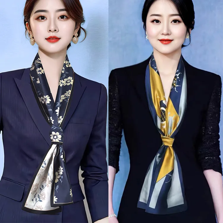 丝巾女2025新款春秋季时尚装饰绑包小长条气质高级感韩版薄围巾