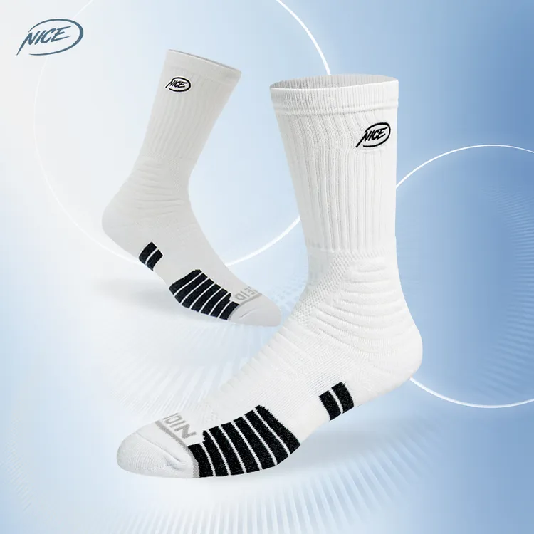 NICEID NICE篮球袜 经典小LOGO高帮篮球精英袜 毛巾底防滑包裹性
