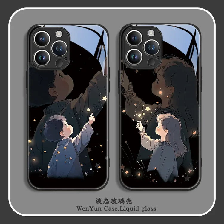 适用苹果17/华为mate70/小米14/oppo/vivo星星女孩男孩情侣手机壳