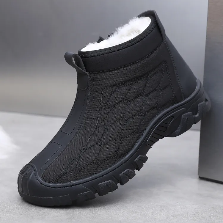 纯羊毛男棉鞋老北京布鞋冬季加厚保暖皮毛一体棉靴防滑防水男靴子