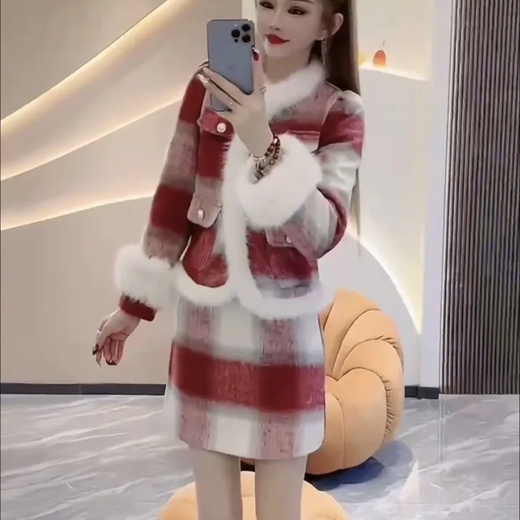 2025秋冬新款洋气宽松百搭减龄女装不贴身时尚两件套网红高档套装