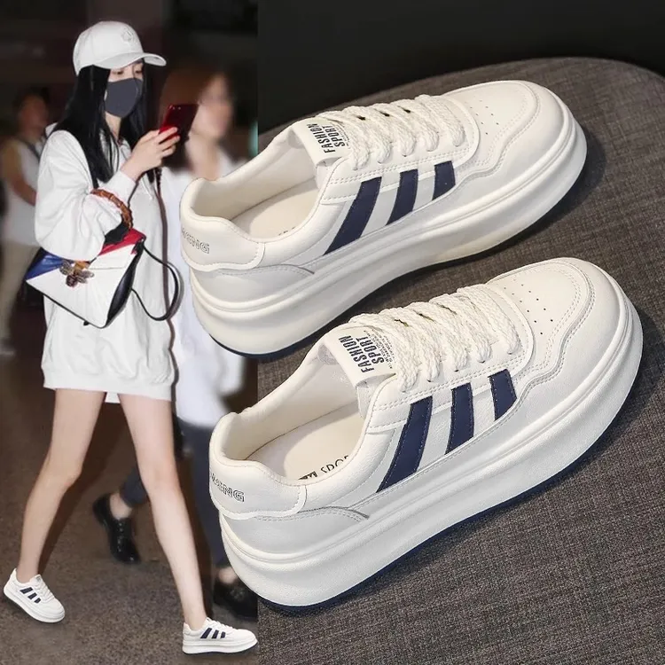 厚底小白鞋女2024新款学生百搭小众时尚板鞋休闲增高爆款运动鞋女