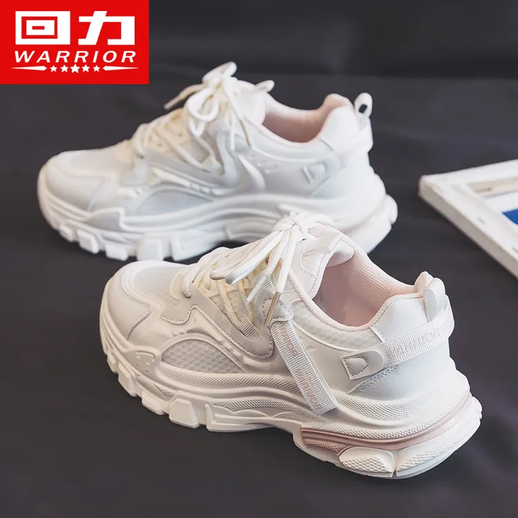 Warrior/回力女鞋2025春季新款百搭厚底潮鞋休闲鞋子网面老爹鞋女