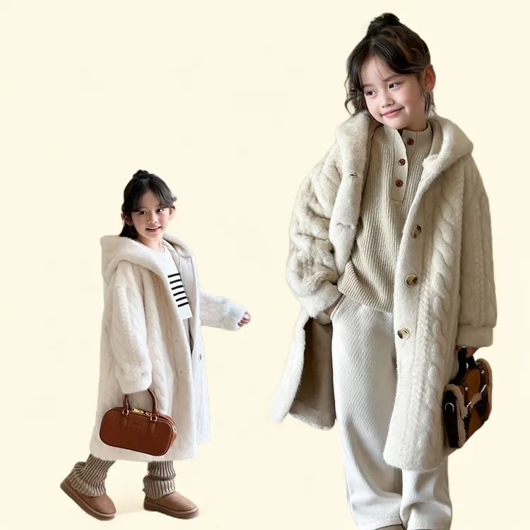 韩版秋冬季新儿童仿皮草外套女童装宝宝仿水貂大衣中长款洋气保暖