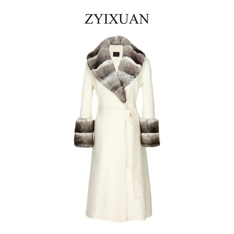 KZXY【ZYIXUAN - 赫本的衣橱白色】青紫兰冬季轻奢大衣 ZYX83070-1