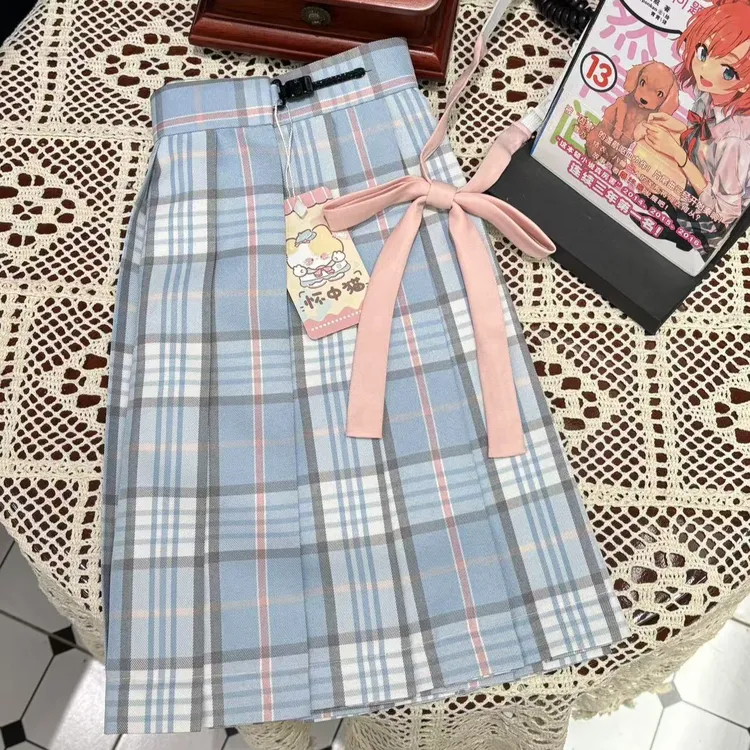 【晴天】七夕礼物·怀中猫原创JK正版格裙漫画感蓝格夏日甜美2025新