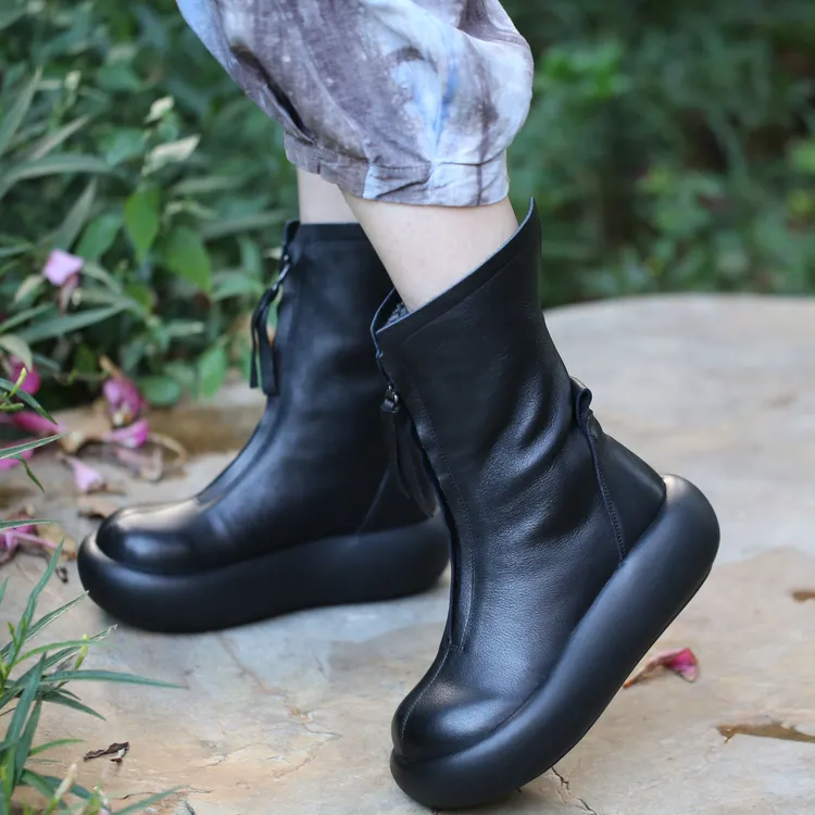 广州复古头层牛头女长靴666-7