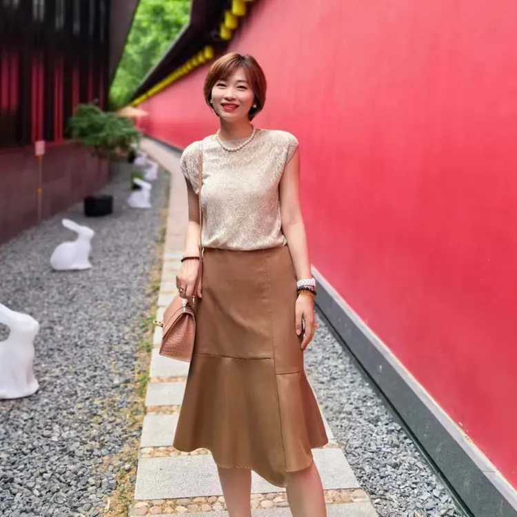 【夏款】大地色百搭不规则气质鱼尾裙拼接半身裙显瘦半身裙高腰