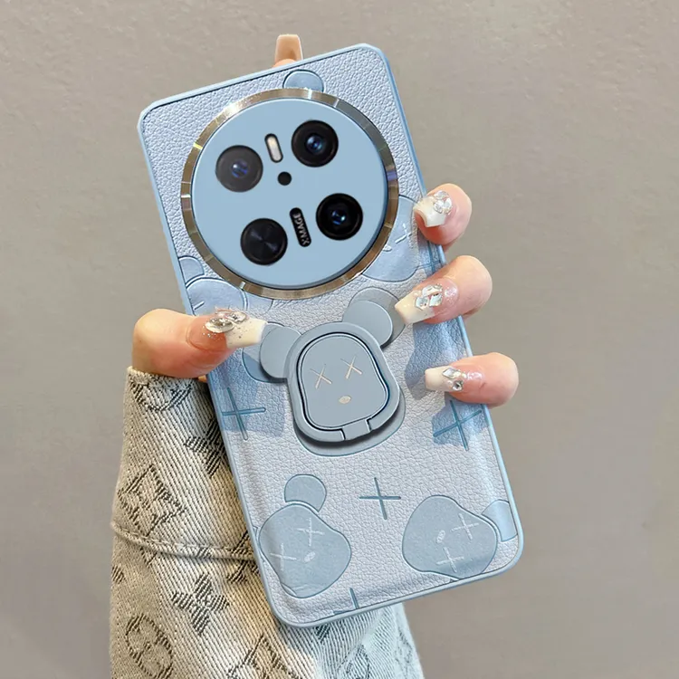 适用华为mate70手机壳mate70pro+新款皮纹高级带支架全包防摔男女