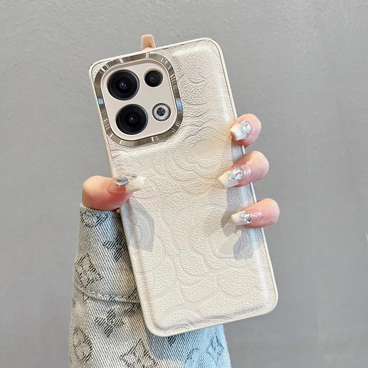 适用opporeno13手机壳新款reno13pro简约高级感皮纹ins全包防摔女