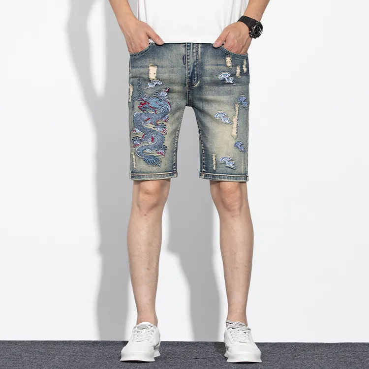 830牛仔裤破洞潮ins高街潮牌弹力修身牛仔裤男款爆款2025新款