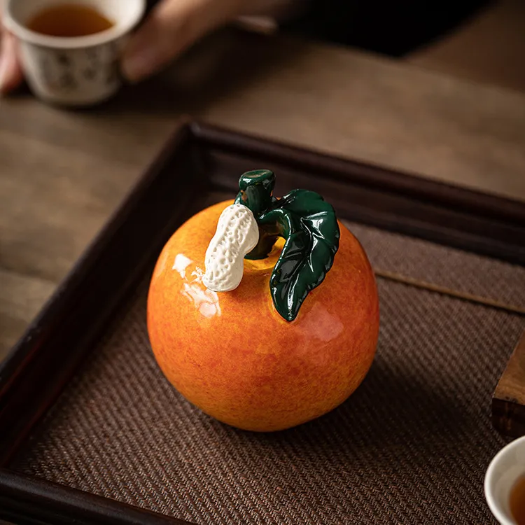 送礼陶瓷工艺品红苹果摆件平安果家居装饰品客厅桌面玄关创意摆放