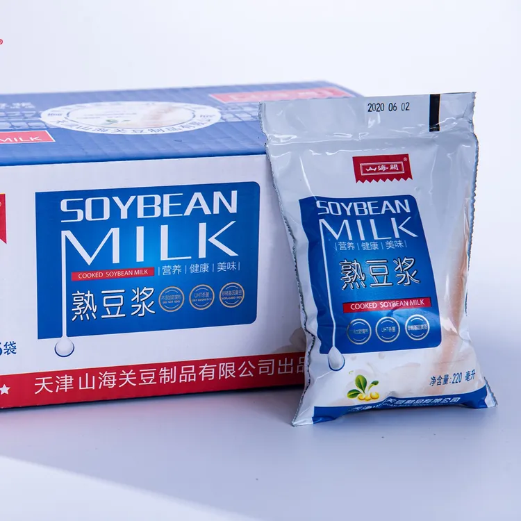 山海关熟豆浆220ml/袋原味开袋即饮营养早餐冷热皆宜