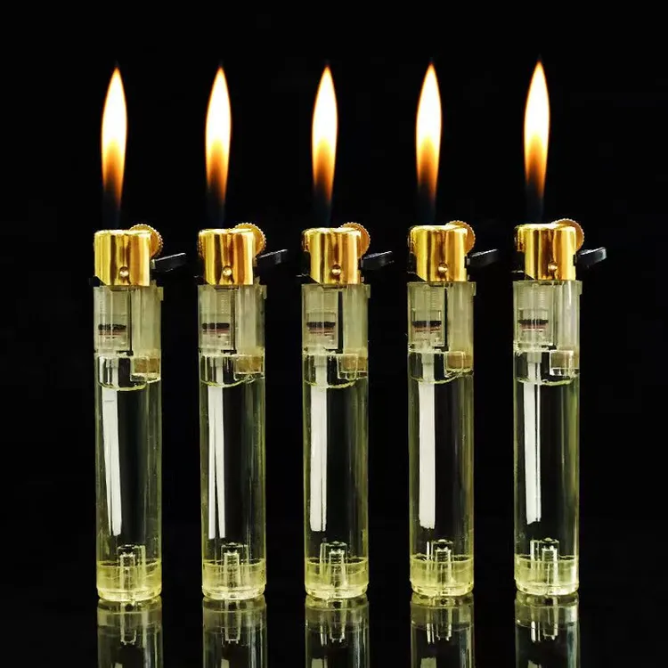 【创意个性透明砂轮】透明小圆机可充气砂轮明火打火机商超酒店便利