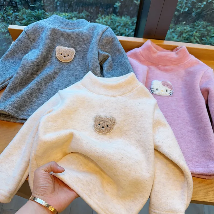 【考拉绒】新款炫彩考拉绒加厚打底上衣羊毛桑蚕丝保暖男女童