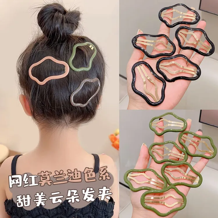 侧边夹大号抓夹发夹头饰女云朵状镂空一字夹碎发BB夹后脑勺发抓女