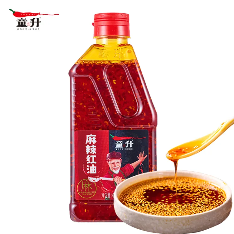 童升正宗四川麻辣红油400ml油泼辣子油辣子凉拌菜辣椒油调料专用