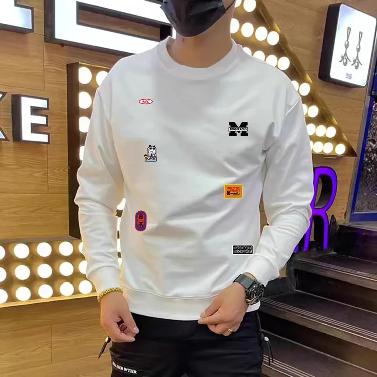 秋季新款潮流圆领卫衣男士潮牌休闲长袖t恤男青年体恤上衣服国潮