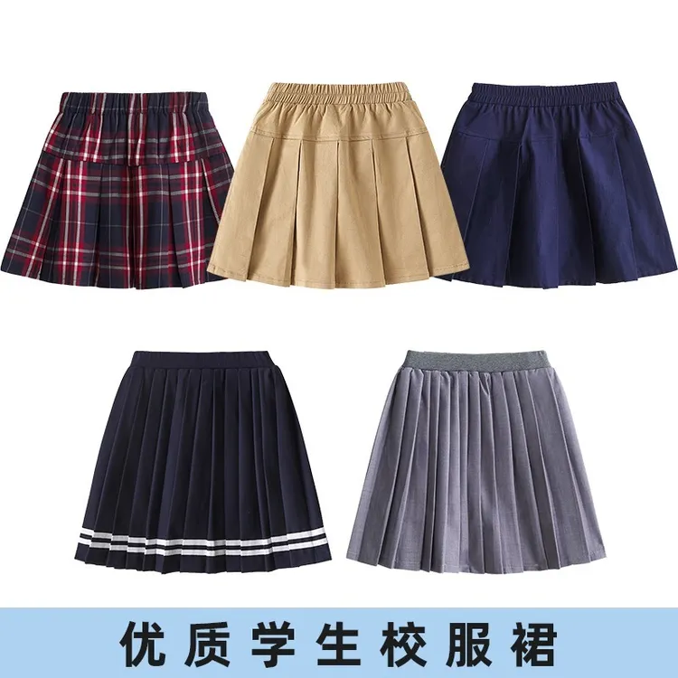 女童半身裙幼儿园单短裙夏款薄中小学生校服jk百褶裙学院风