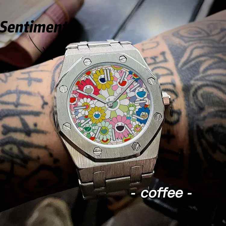 太阳花手表男士设计潮流原创运动防水夜光名牌正品钢带男女款腕表商品图