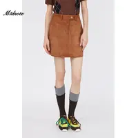 M1DNOTE米诺25春夏新款A字羊绒皮短款裙裤MDSS01130