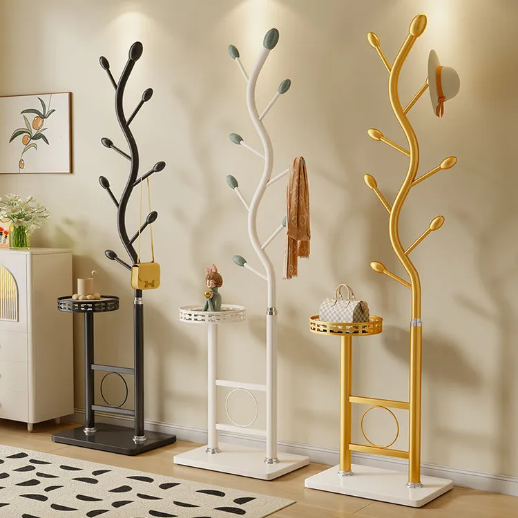 衣帽架S 形橄榄树奶油风衣服架卧室落地角落挂衣架家用创意艺术架