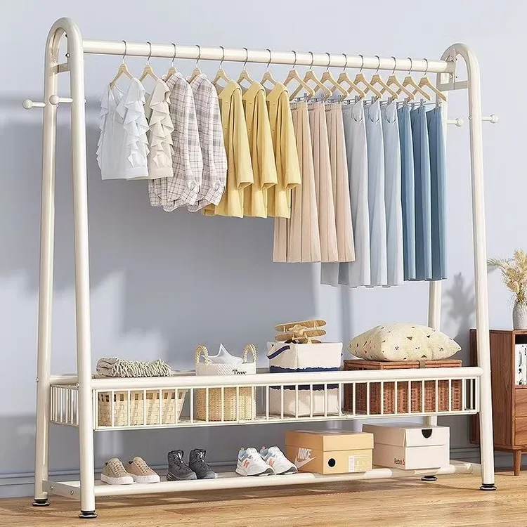 衣帽架落地式落地家用阳台可移动多功能收纳简易收纳晾衣架子房间