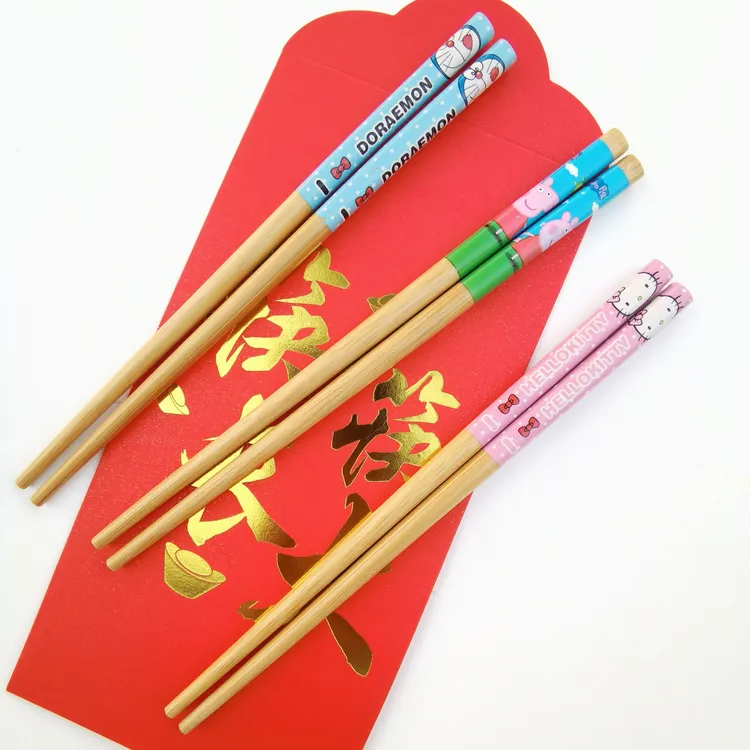 卡通儿童喜庆竹筷幼儿园筷子可爱图案小孩筷子防霉